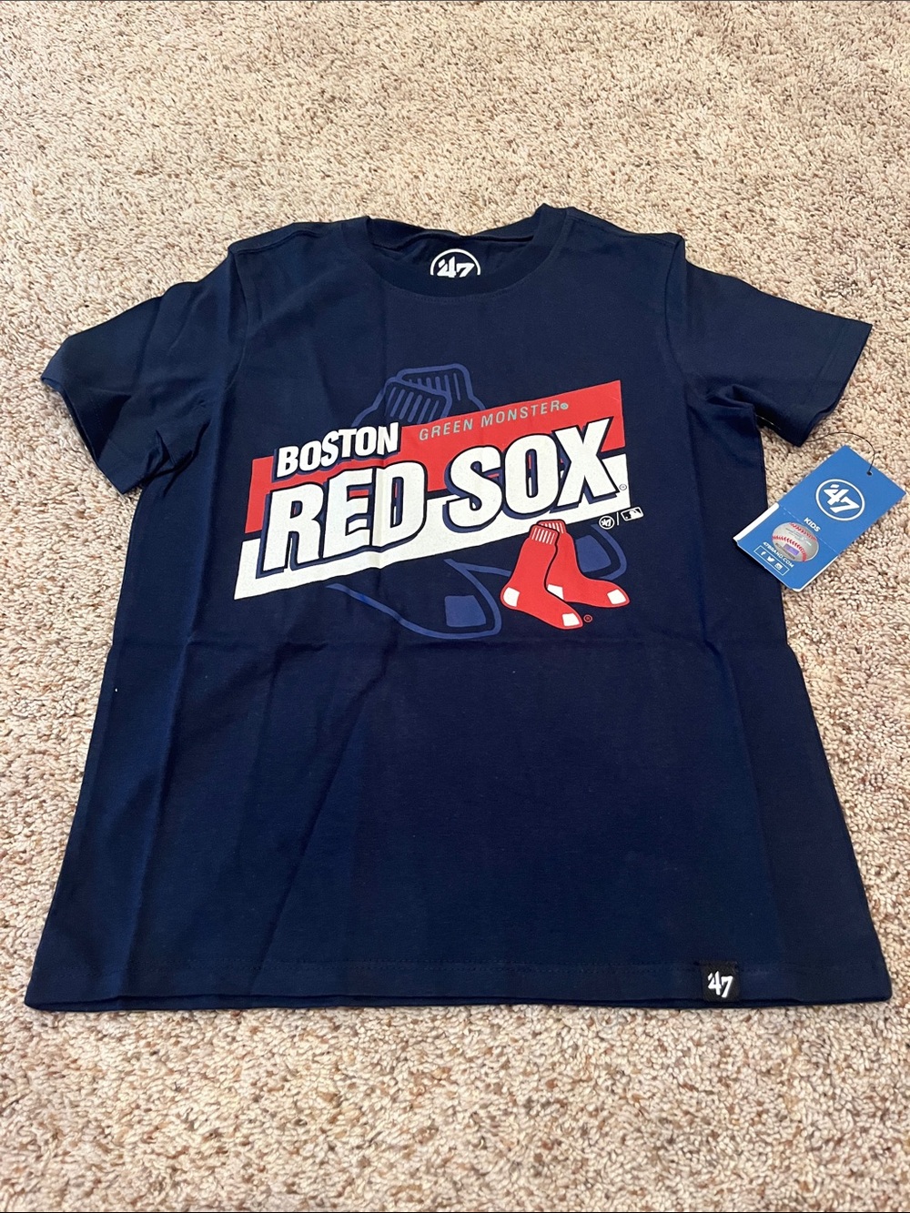 47 Boys Navy Boston Red Sox Graphic Tee